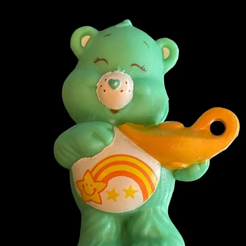Set of 2 Care Bears Mini Figurines Wish Bear Friendship Bear